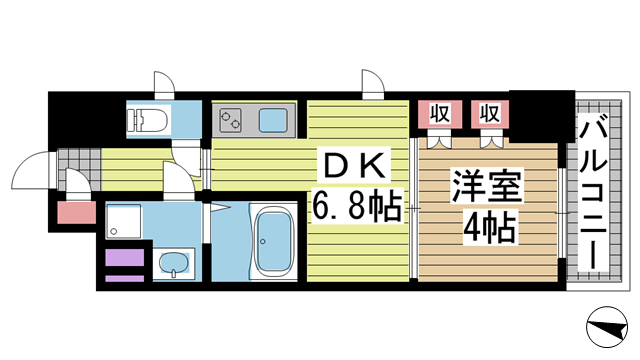 神戸市中央区栄町通(神戸市営地下鉄海岸線みなと元町)のマンション賃貸物件 間取画像