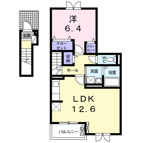 明石市大久保町江井島(山陽電鉄線江井ヶ島)のアパート賃貸物件 間取画像