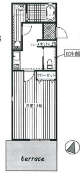 神戸市中央区上筒井通(阪急神戸線春日野道)のアパート賃貸物件 間取画像