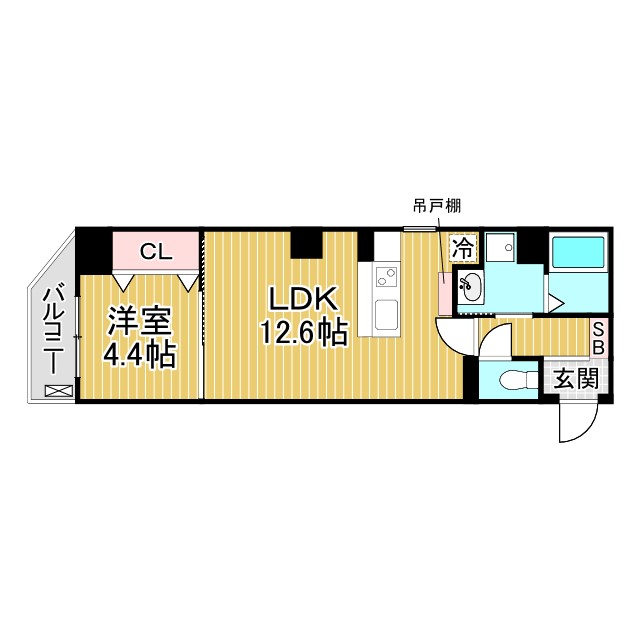 神戸市灘区友田町(JR東海道本線(近畿)六甲道)のマンション賃貸物件 間取画像