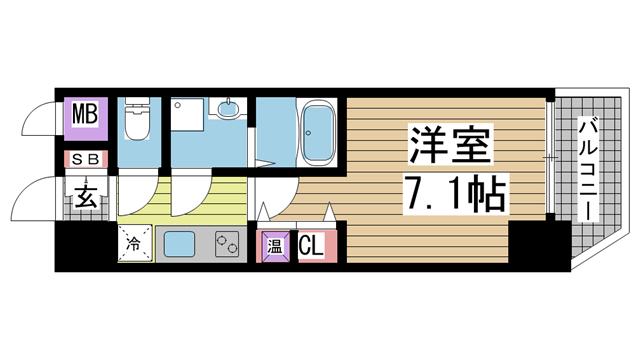 神戸市中央区八雲通(阪急神戸線春日野道)のマンション賃貸物件 間取画像