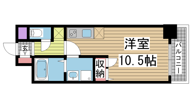 神戸市中央区日暮通(JR東海道本線(近畿)三ノ宮)のマンション賃貸物件 間取画像