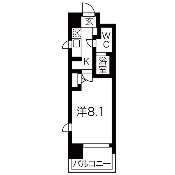 神戸市中央区二宮町(JR東海道本線(近畿)三ノ宮)のマンション賃貸物件 間取画像