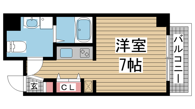 神戸市中央区御幸通(JR東海道本線(近畿)三ノ宮)のマンション賃貸物件 間取画像