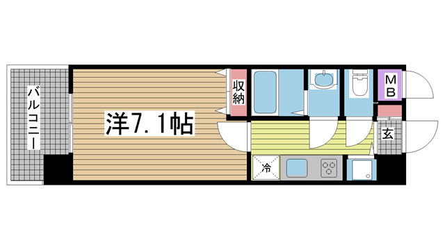 神戸市中央区二宮町(JR東海道本線(近畿)三ノ宮)のマンション賃貸物件 間取画像
