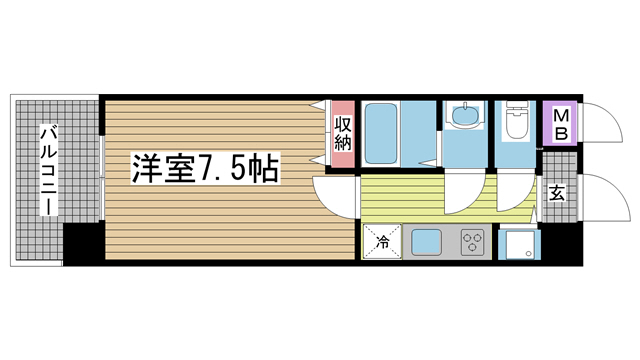 神戸市中央区二宮町(JR東海道本線(近畿)三ノ宮)のマンション賃貸物件 間取画像