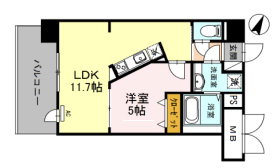 神戸市中央区熊内町(神戸市営地下鉄線新神戸)のマンション賃貸物件 間取画像