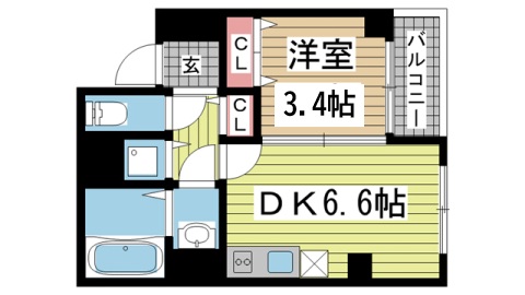 神戸市中央区生田町(JR東海道本線(近畿)三ノ宮)のマンション賃貸物件 間取画像