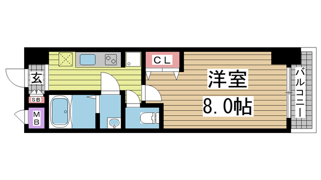 神戸市中央区栄町通(JR東海道本線(近畿)元町)のマンション賃貸物件 間取画像