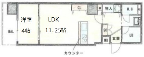 神戸市中央区加納町(JR東海道本線(近畿)三ノ宮)のマンション賃貸物件 間取画像