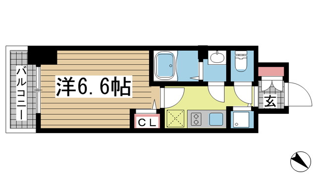 神戸市中央区御幸通(JR東海道本線(近畿)三ノ宮)のマンション賃貸物件 間取画像