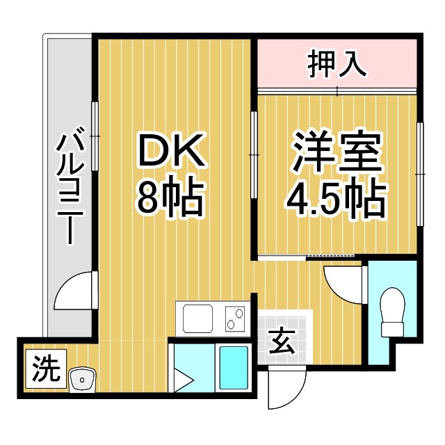 神戸市北区緑町(神戸電鉄有馬線山の街)のマンション賃貸物件 間取画像