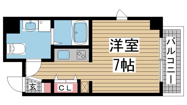 神戸市中央区御幸通(JR東海道本線(近畿)三ノ宮)のマンション賃貸物件 間取画像