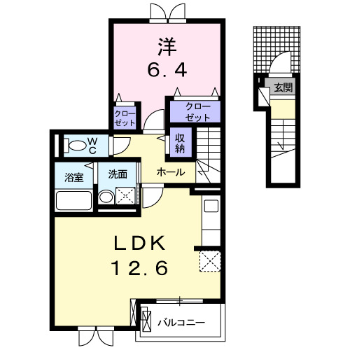 明石市大久保町江井島(山陽電鉄線江井ヶ島)のアパート賃貸物件 間取画像