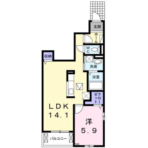 明石市二見町福里(JR山陽本線土山)のアパート賃貸物件 間取画像