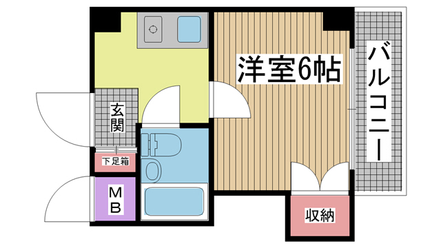 神戸市中央区相生町(JR東海道本線(近畿)神戸)のマンション賃貸物件 間取画像