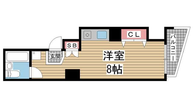 神戸市中央区下山手通(JR東海道本線(近畿)元町)のマンション賃貸物件 間取画像