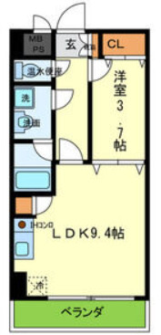 神戸市東灘区魚崎西町(阪神本線魚崎)のマンション賃貸物件 間取画像