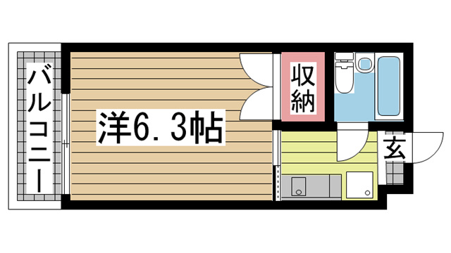 神戸市東灘区本山中町(JR東海道本線(近畿)摂津本山)のマンション賃貸物件 間取画像