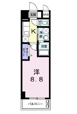 西宮市大島町(阪急今津線甲東園)のマンション賃貸物件 間取画像
