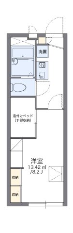 神戸市北区鈴蘭台西町(神戸電鉄粟生線西鈴蘭台)のアパート賃貸物件 間取画像