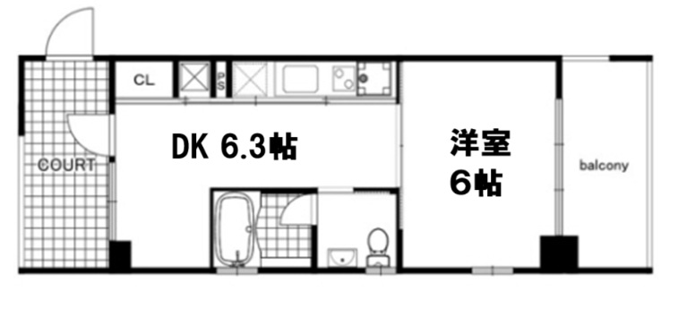 神戸市灘区琵琶町(JR東海道本線(近畿)六甲道)のマンション賃貸物件 間取画像