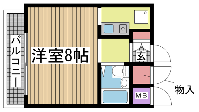 神戸市中央区北長狭通(JR東海道本線(近畿)神戸)のマンション賃貸物件 間取画像