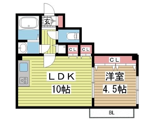 神戸市中央区坂口通(阪急神戸線春日野道)のマンション賃貸物件 間取画像