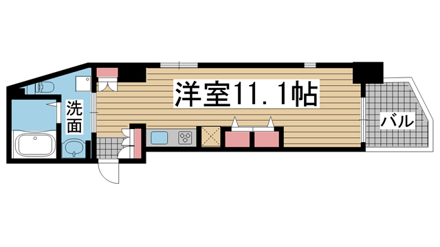 神戸市中央区小野柄通(JR東海道本線(近畿)三ノ宮)のマンション賃貸物件 間取画像