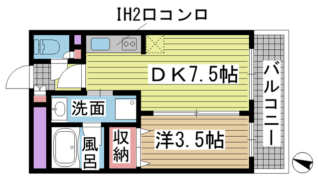 神戸市兵庫区駅前通(JR山陽本線兵庫)のマンション賃貸物件 間取画像
