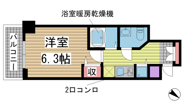 神戸市中央区国香通(阪急神戸線春日野道)のマンション賃貸物件 間取画像