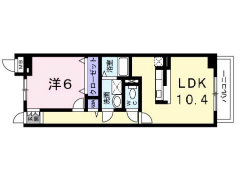 神戸市中央区北野町(JR東海道本線(近畿)三ノ宮)のマンション賃貸物件 間取画像