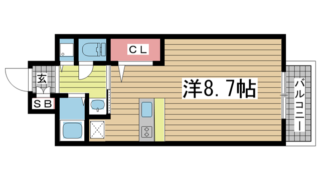 神戸市中央区八幡通(JR東海道本線(近畿)三ノ宮)のマンション賃貸物件 間取画像