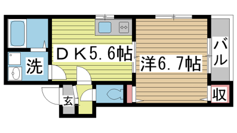 神戸市中央区中山手通(神戸市営地下鉄線大倉山)のマンション賃貸物件 間取画像