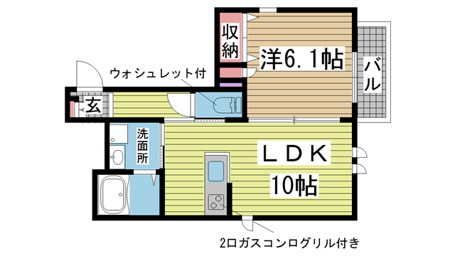 神戸市中央区旗塚通(阪急神戸線春日野道)のマンション賃貸物件 間取画像