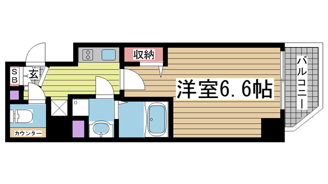 神戸市中央区海岸通(JR東海道本線(近畿)元町)のマンション賃貸物件 間取画像