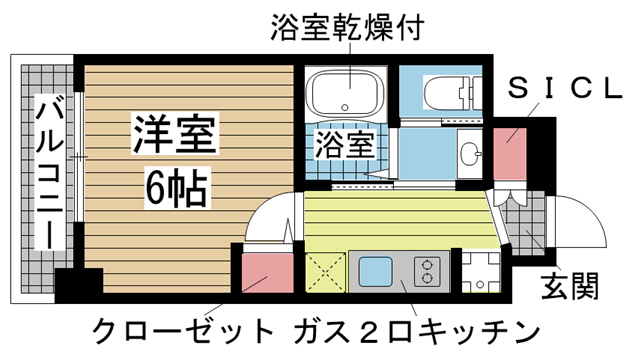 神戸市中央区下山手通(JR東海道本線(近畿)神戸)のマンション賃貸物件 間取画像