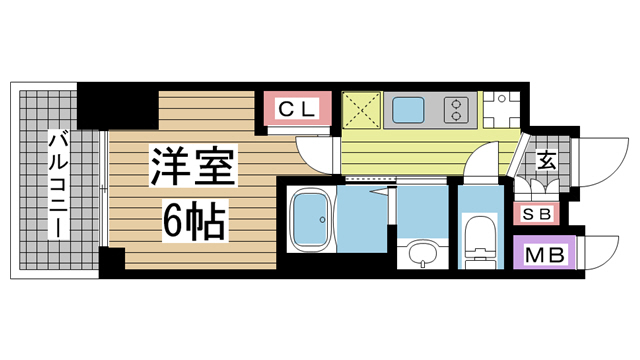 神戸市中央区熊内町(神戸市営地下鉄線新神戸)のマンション賃貸物件 間取画像