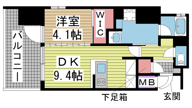 神戸市中央区熊内町(神戸市営地下鉄線新神戸)のマンション賃貸物件 間取画像