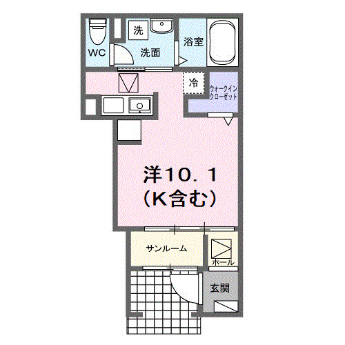 西宮市上ケ原三番町(阪急今津線甲東園)のアパート賃貸物件 間取画像