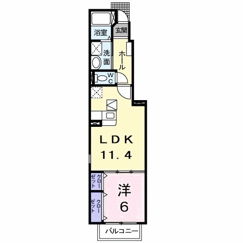 神戸市西区押部谷町栄(神戸電鉄粟生線栄)のアパート賃貸物件 間取画像