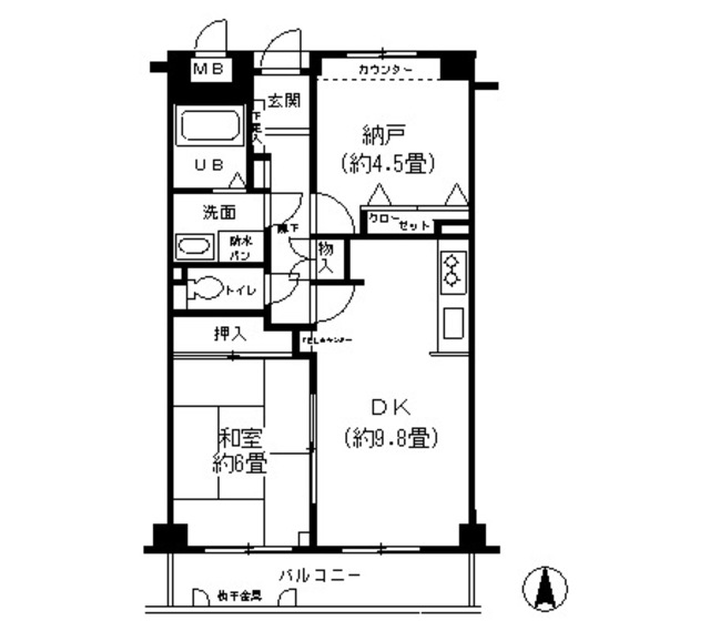 西宮市常磐町(JR東海道本線(近畿)さくら夙川)のマンション賃貸物件 間取画像