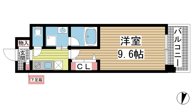 神戸市中央区磯上通(JR東海道本線(近畿)三ノ宮)のマンション賃貸物件 間取画像