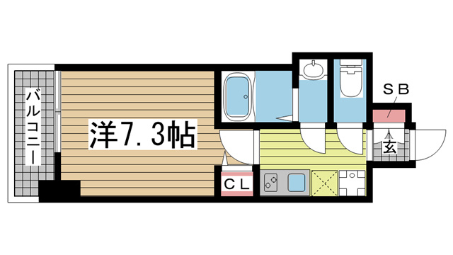 神戸市中央区日暮通(阪急神戸線春日野道)のマンション賃貸物件 間取画像