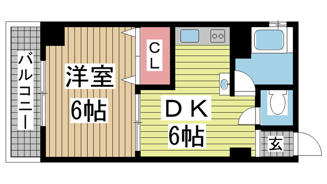 神戸市中央区東雲通(阪急神戸線春日野道)のマンション賃貸物件 間取画像