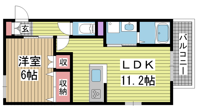 神戸市灘区鹿ノ下通(JR東海道本線(近畿)六甲道)のマンション賃貸物件 間取画像