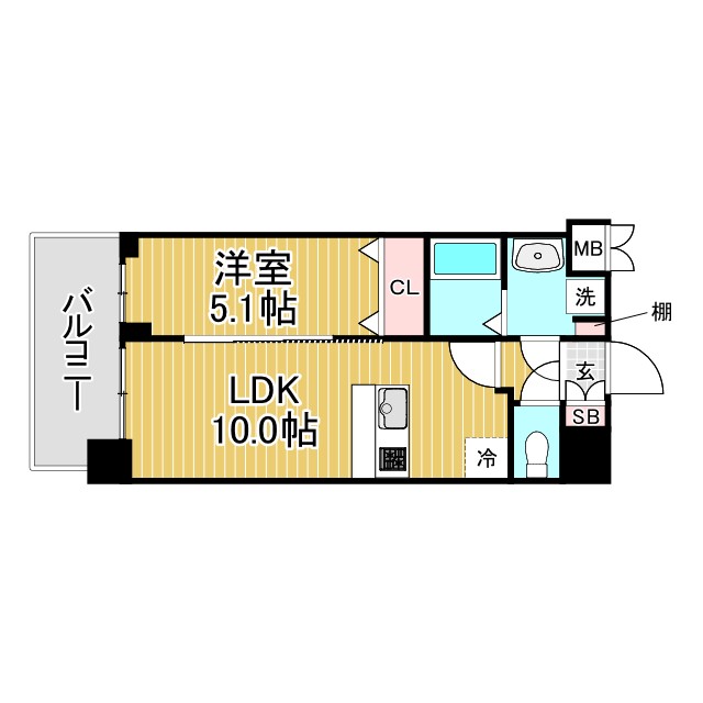 神戸市兵庫区駅南通(JR山陽本線兵庫)のマンション賃貸物件 間取画像