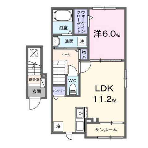 神戸市西区長畑町(JR山陽本線明石)のアパート賃貸物件 間取画像