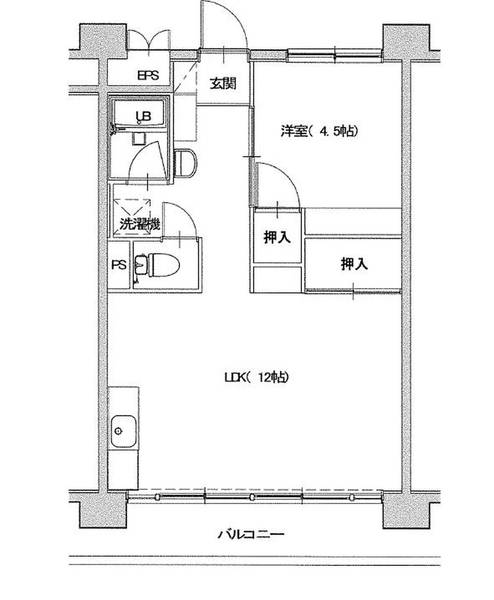 尼崎市南清水(JR福知山線猪名寺)のマンション賃貸物件 間取画像