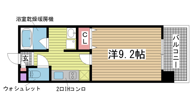 神戸市中央区二宮町(JR東海道本線(近畿)三ノ宮)のマンション賃貸物件 間取画像